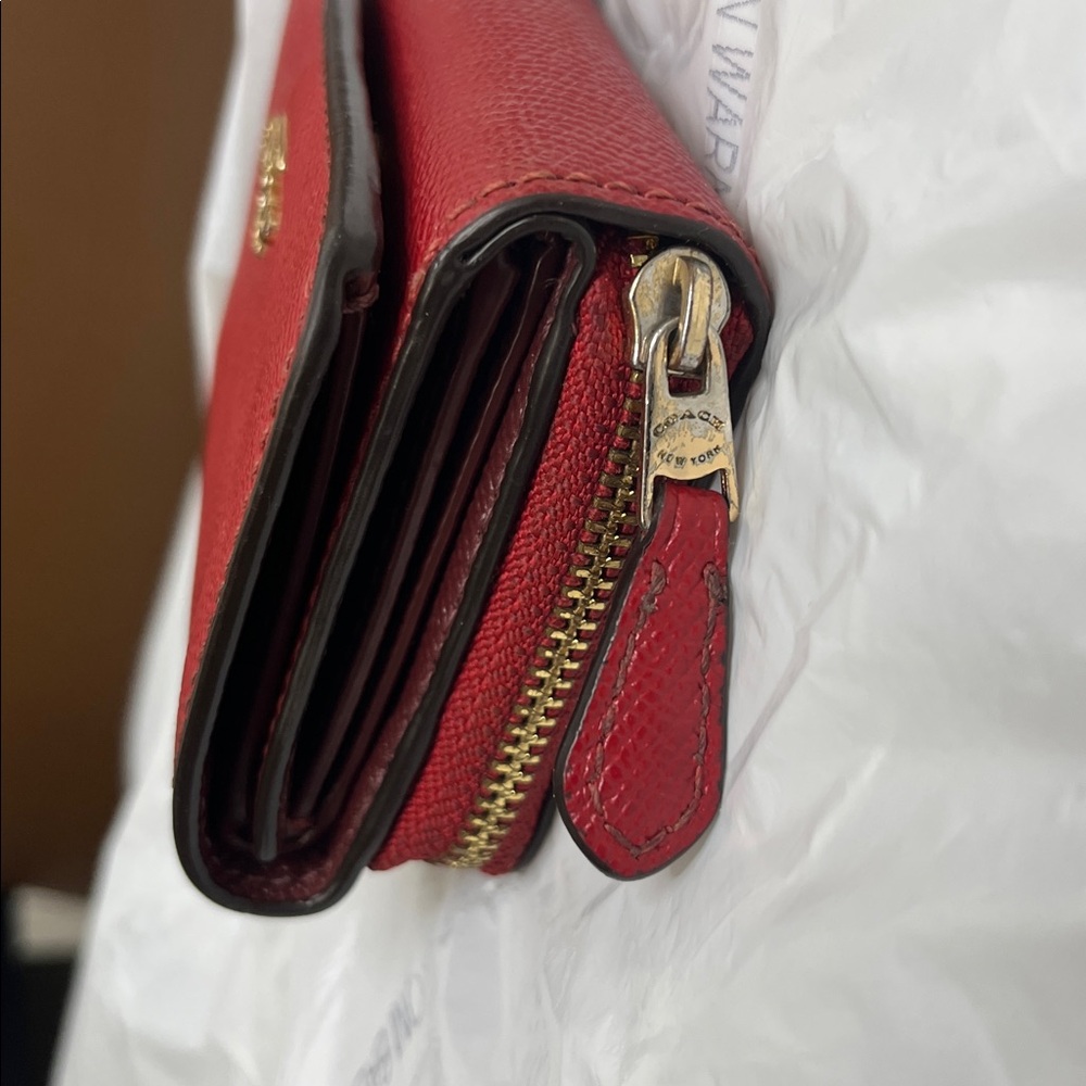 Coach Cherry Red Leather Wallet - Picture 4 of 7